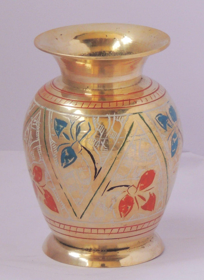 Brass & , Vase — 4"