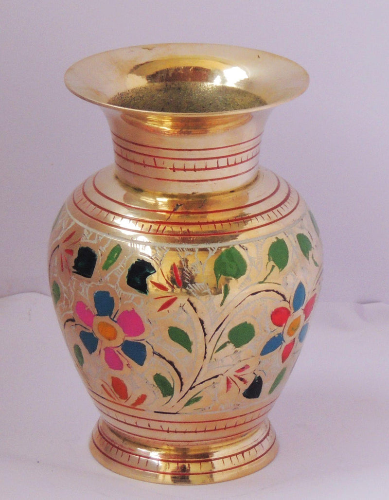 Brass & , Vase — 5.5"