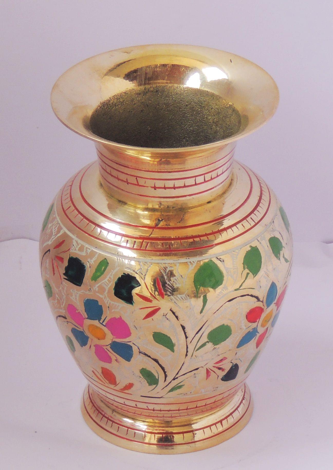 Brass & , Vase — 5.5"