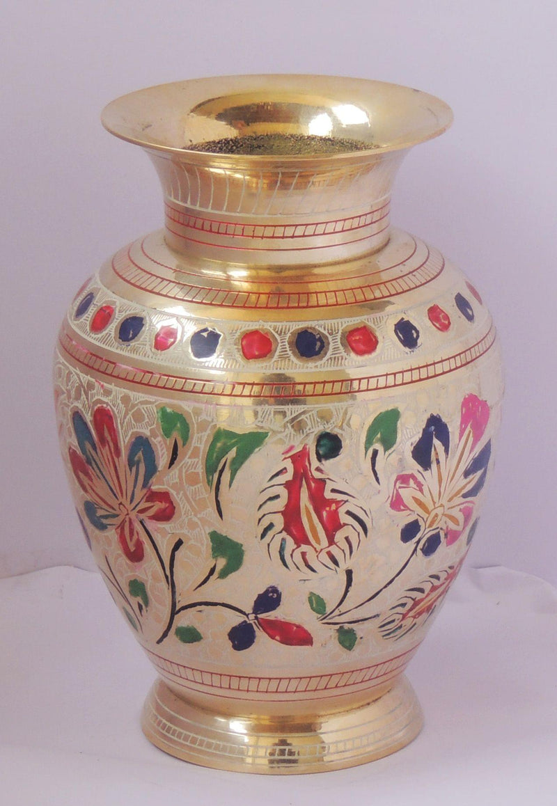 Brass & , Vase — 7.4"