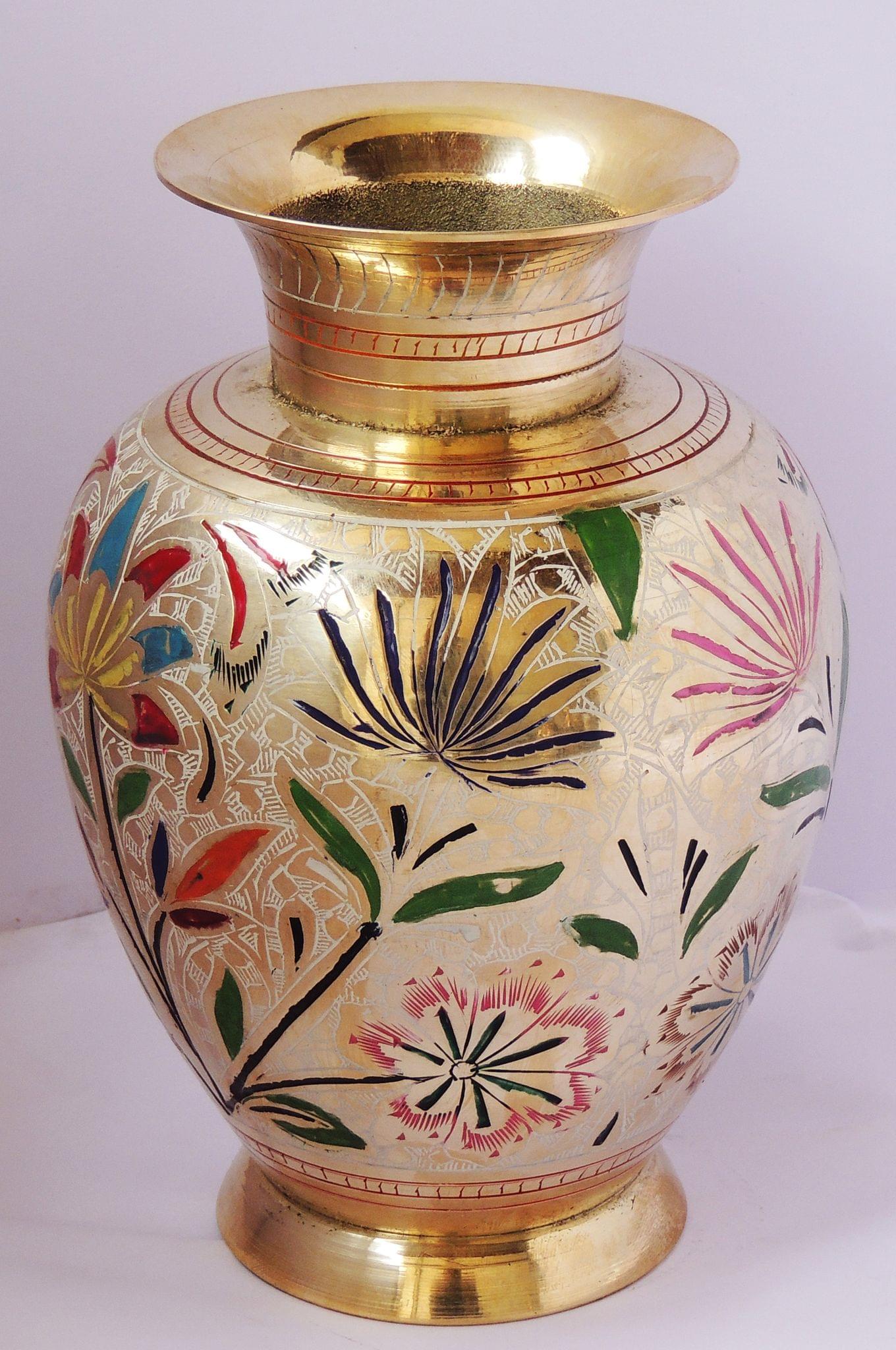 Brass & , Vase — 8.6"