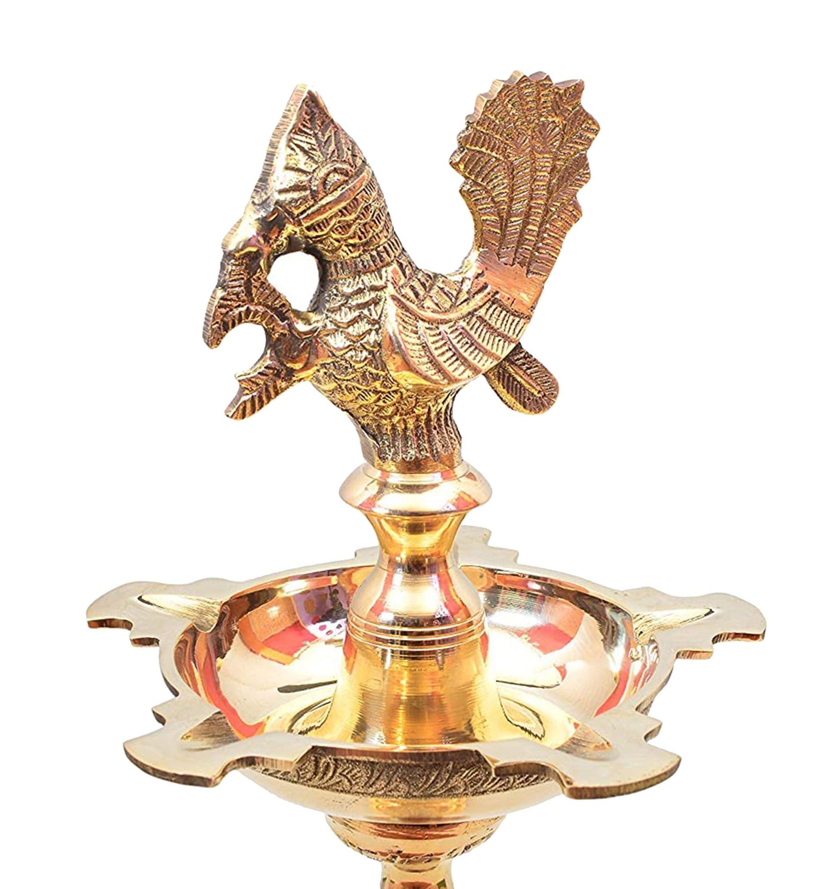 Brass Table Decor Mahabharat Oil Lamp Deepak — 24"