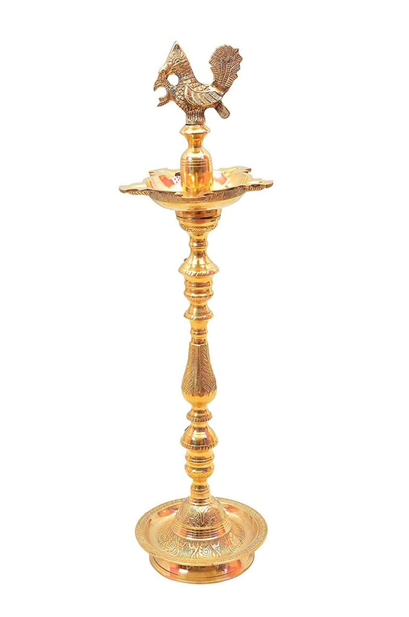 Brass Table Decor Mahabharat Oil Lamp Deepak — 36"