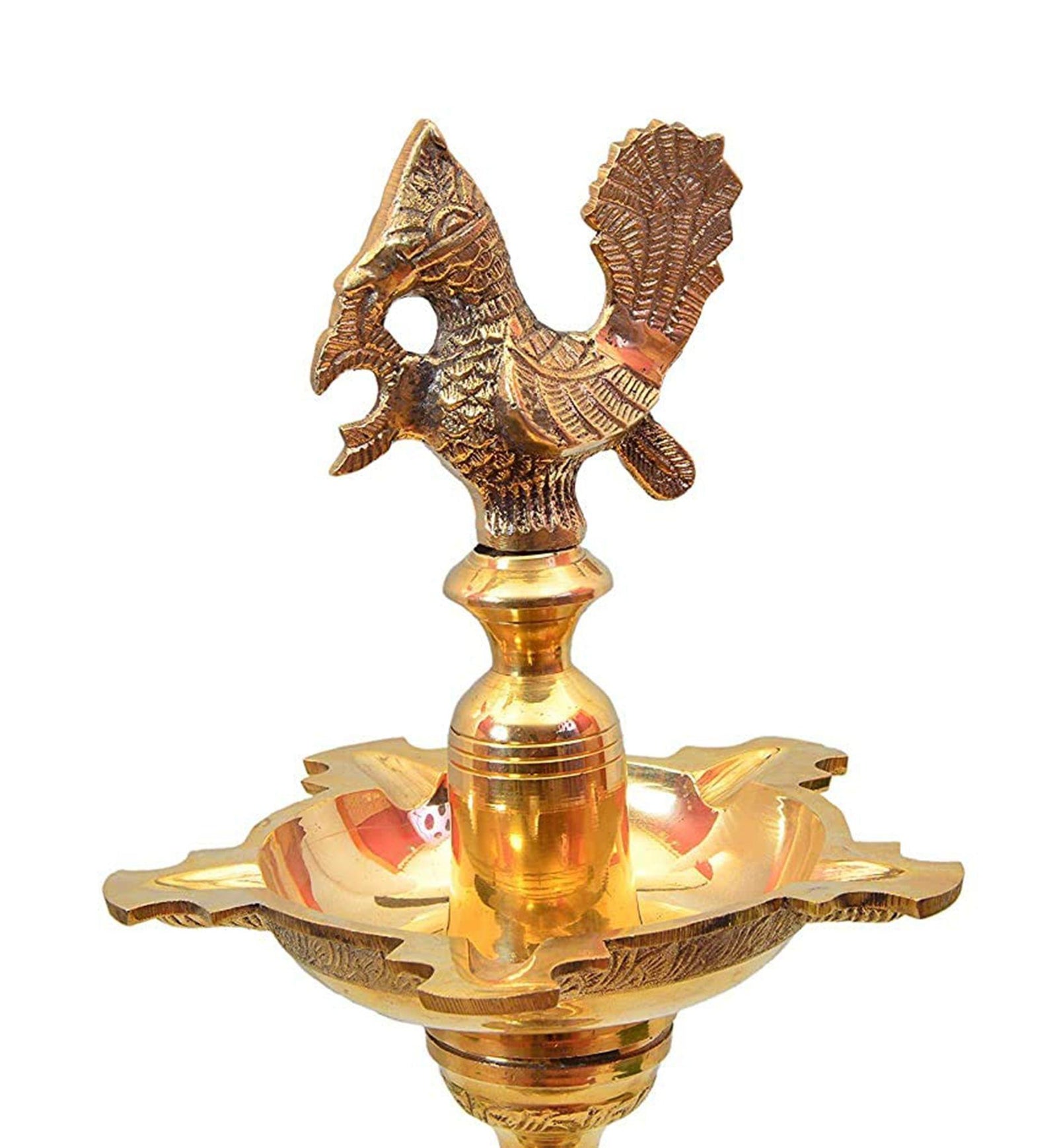 Brass Table Decor Mahabharat Oil Lamp Deepak — 36"