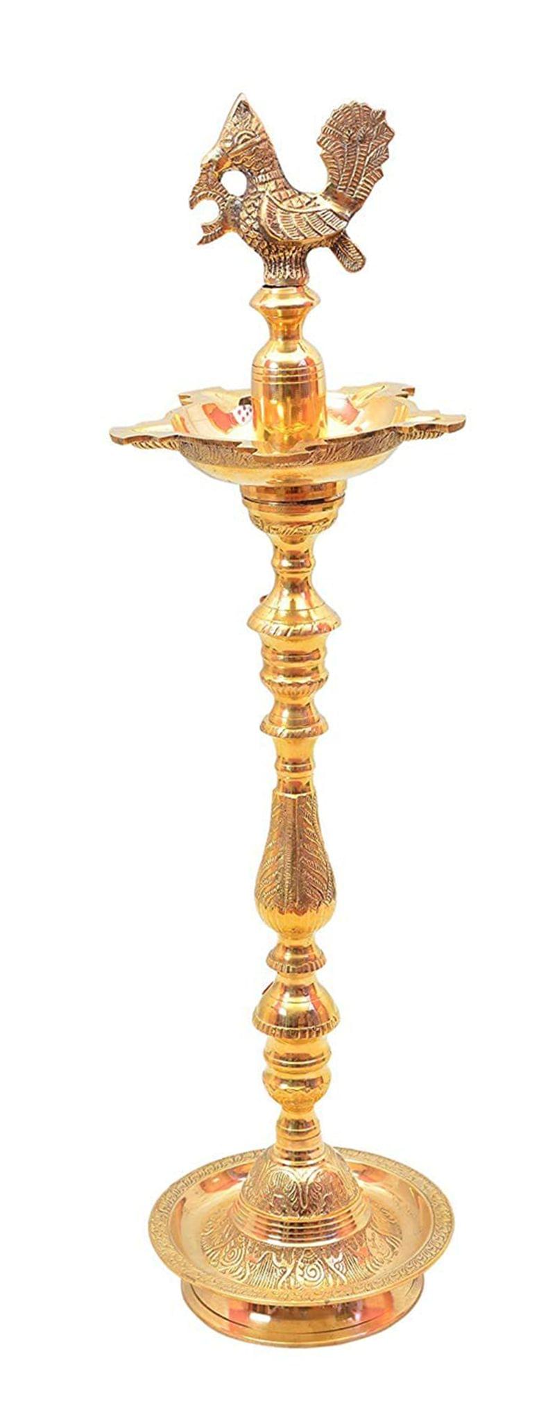 Brass Table Decor Mahabharat Oil Lamp Deepak — 66"