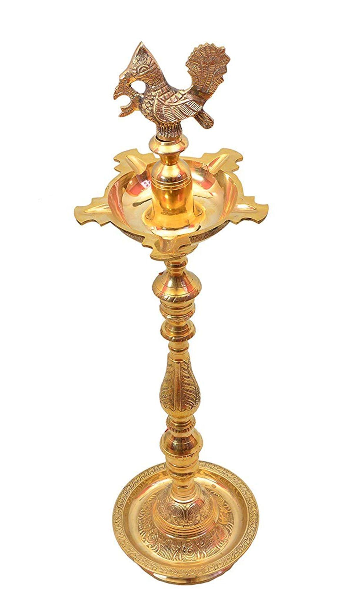 Brass Table Decor Mahabharat Oil Lamp Deepak — 48"