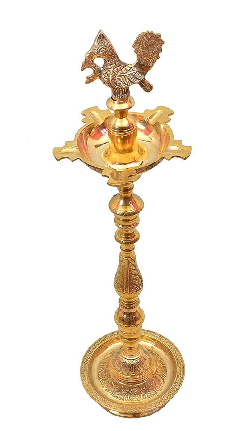 Brass Table Decor Mahabharat Oil Lamp Deepak — 48"