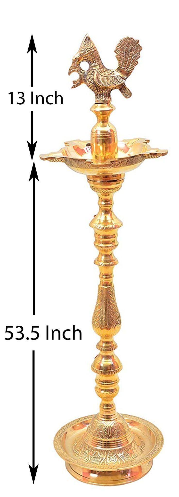 Brass Table Decor Mahabharat Oil Lamp Deepak — 66"