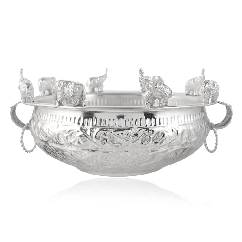 Brass Elephant Urli, Diwali Gifting Item - 12*10.5.5 Inch