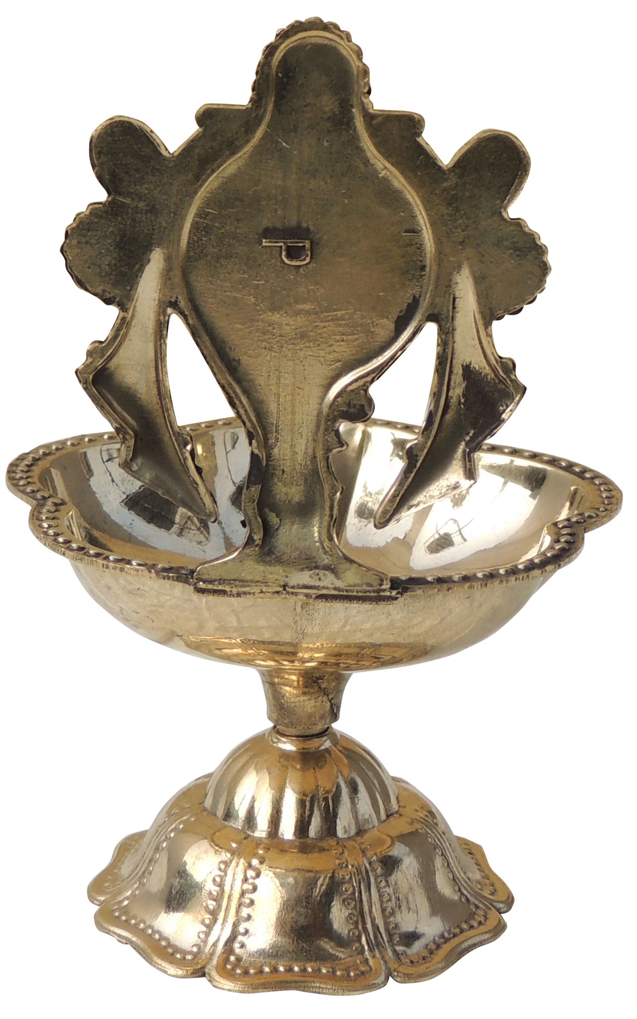 Brass Table Decor Oil Lamp, Shankh Deepak — 4.5"