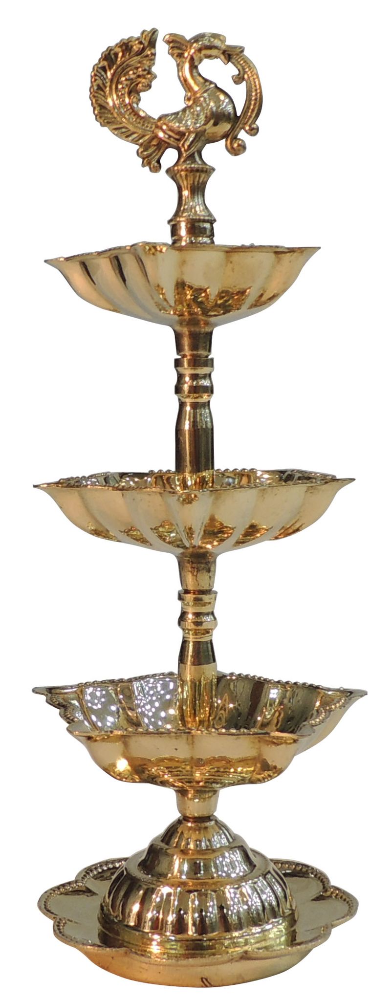 Brass Table Decor 3 Step Murga Deepak — 9"