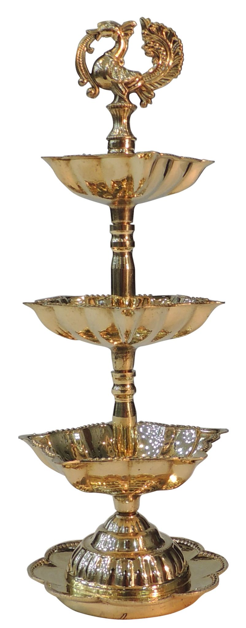 Brass Table Decor 3 Step Murga Deepak — 9"