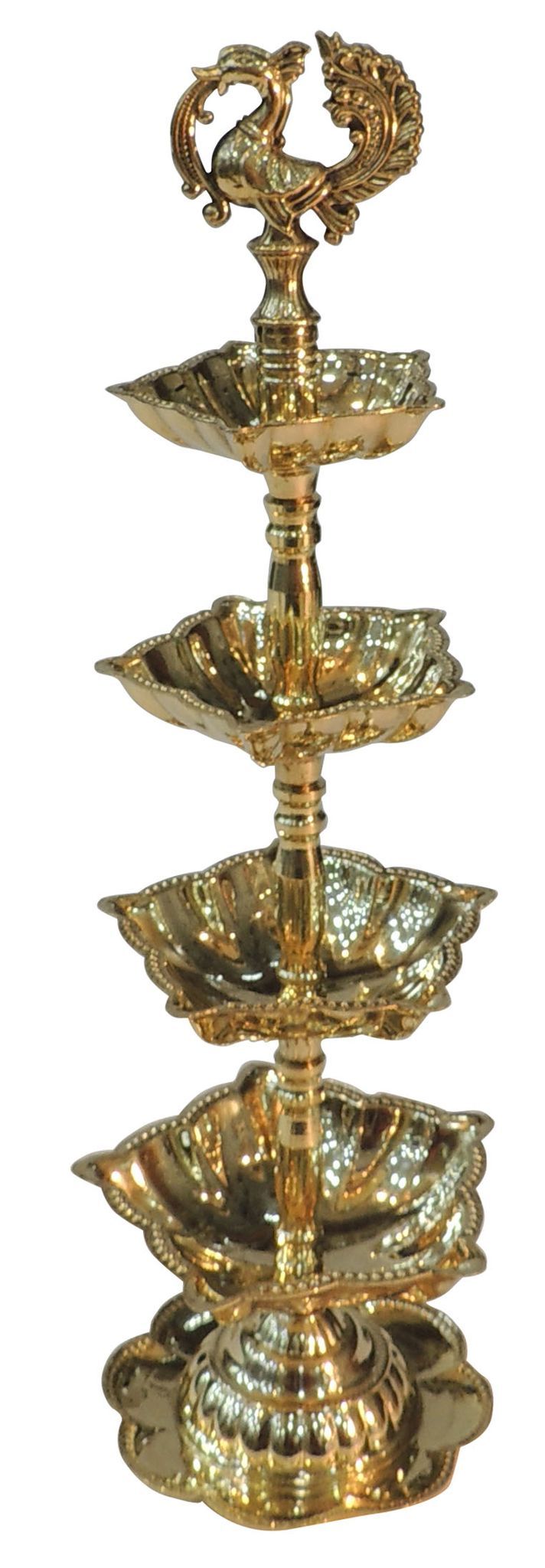 Brass Table Decor 4 Step Murga Deepak — 11"