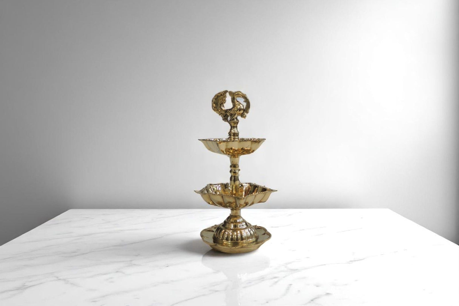 Brass Table Decor 2 Step Murga Deepak — 7"