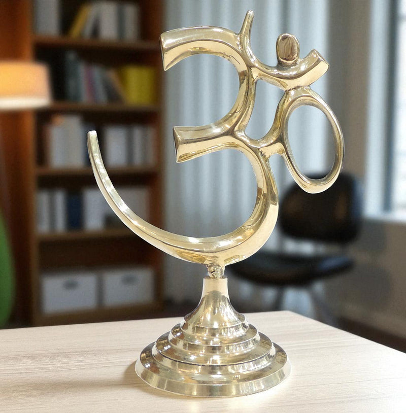 Brass Decor Standing Om — 6.5"