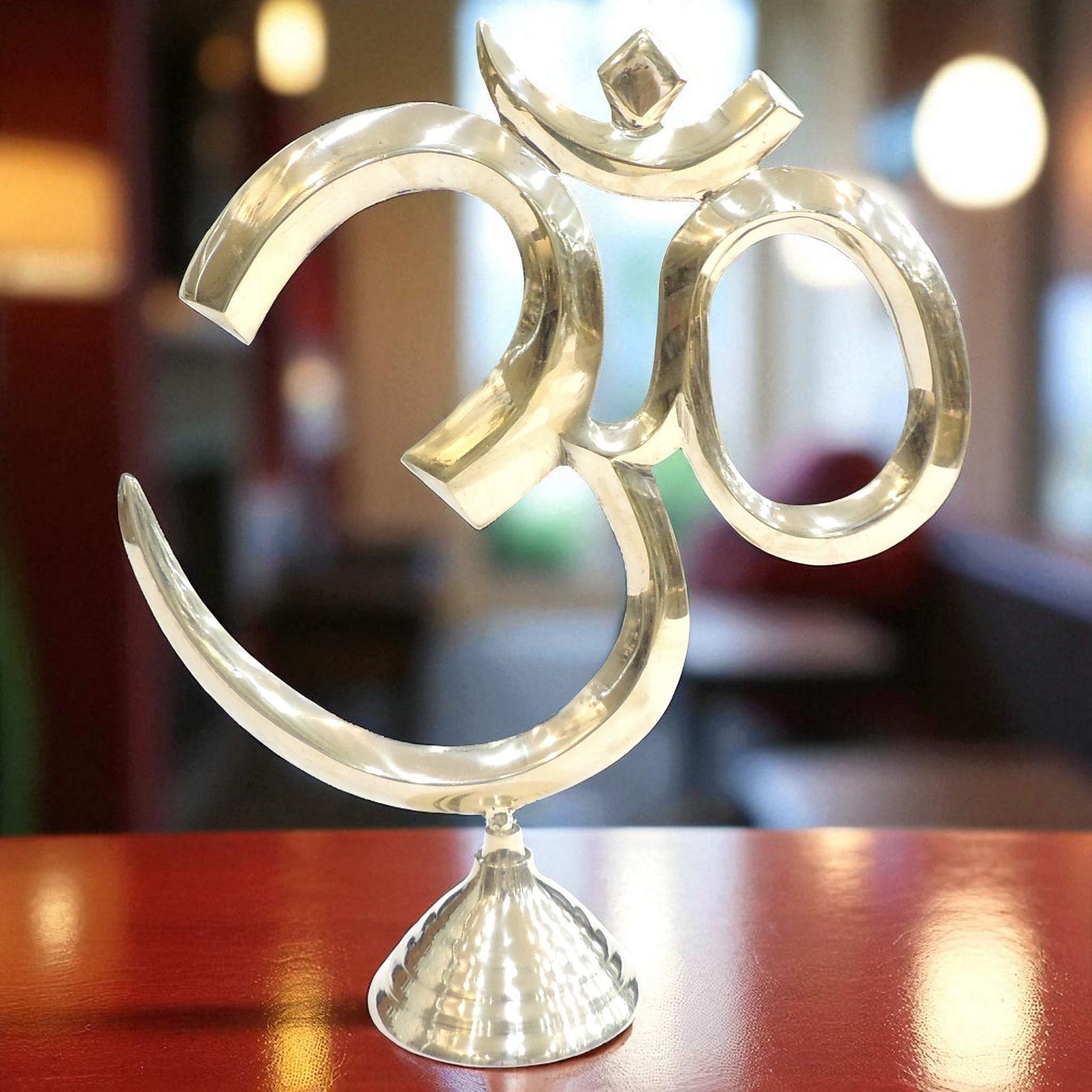 Brass Standing Om, Vase — 12.5"