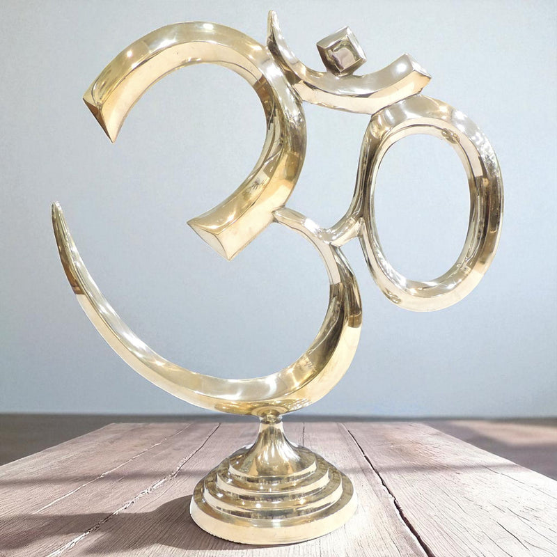 Brass Decor Standing Om — 17.5"