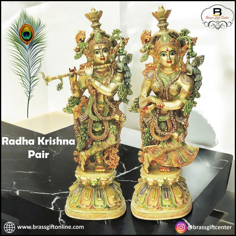 Brass Radha-Krishna — 36"