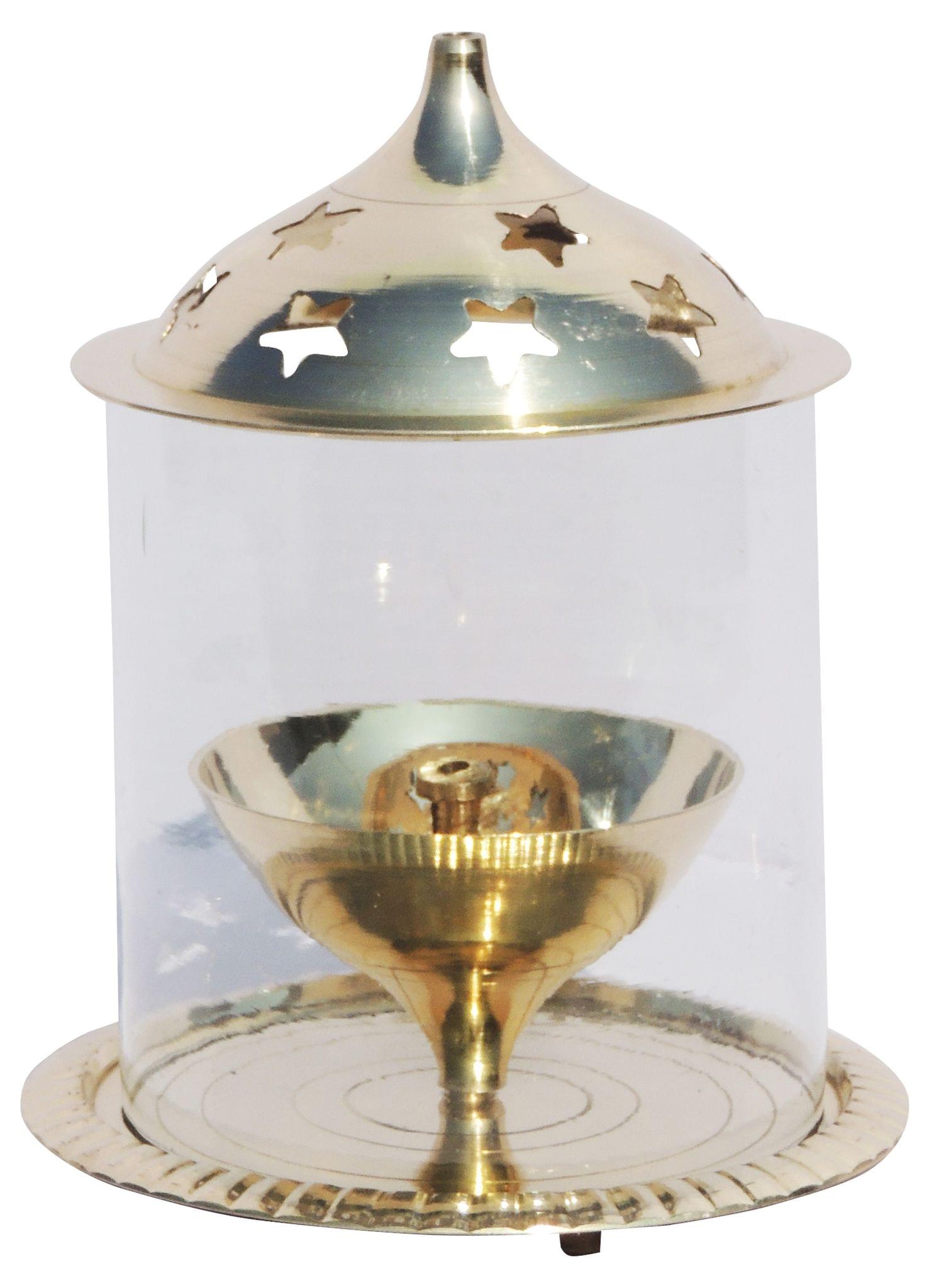 Brass Table Decor Oil Lamp Deepak Chimney — 5.7"