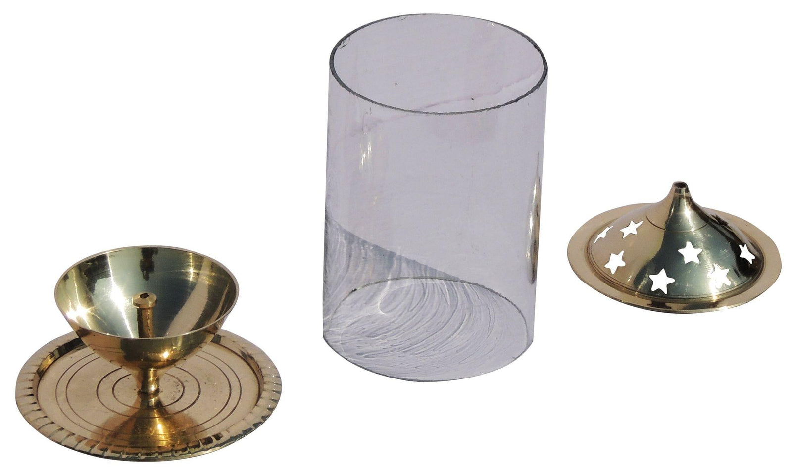 Brass Table Decor Oil Lamp Deepak Chimney (Z014/6) — 5.8"