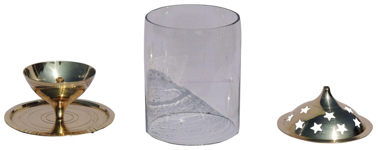 Brass Table Decor Oil Lamp Deepak Chimney (Z014/8) — 7.2"