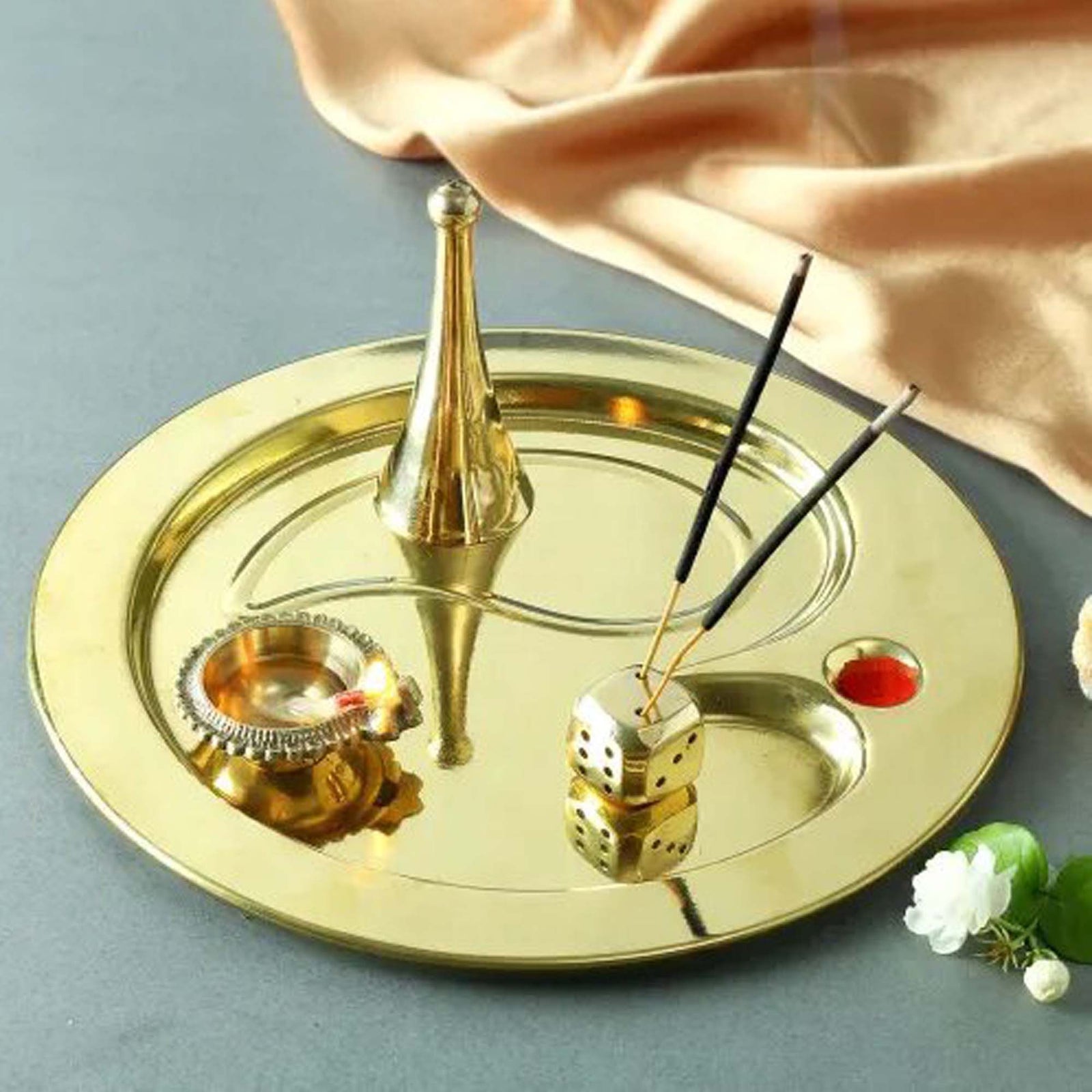 Brass Pooja Thali — 0.5"