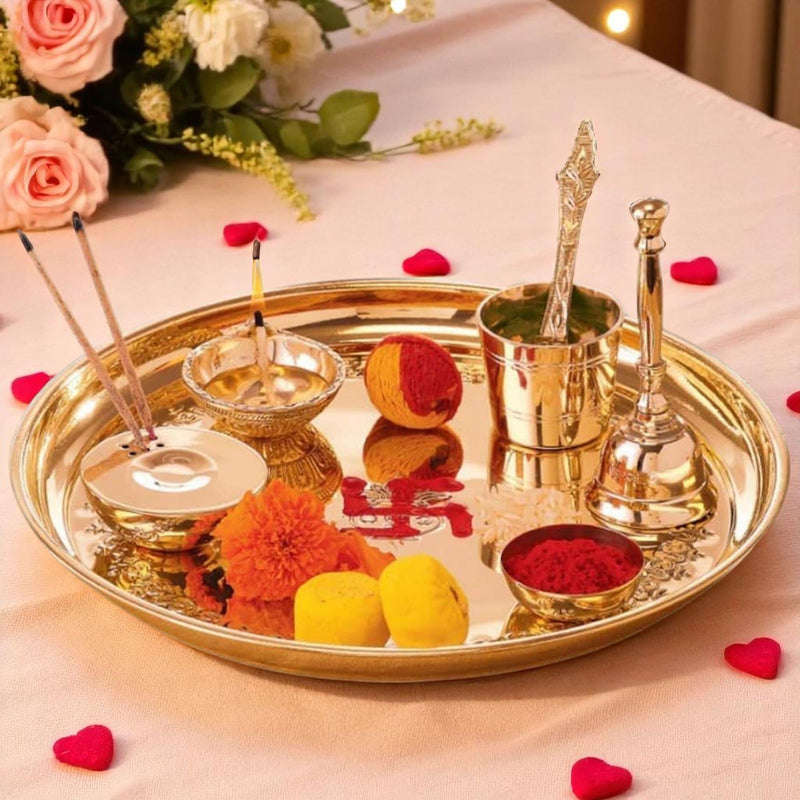 Brass Pooja thali — 1"
