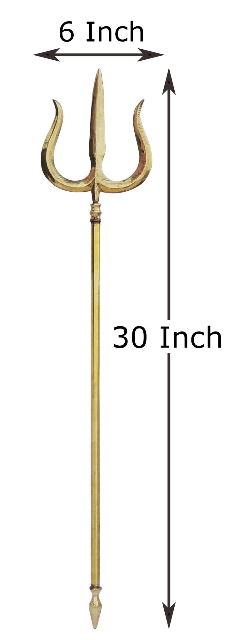 Brass Trishul 30" — 30"