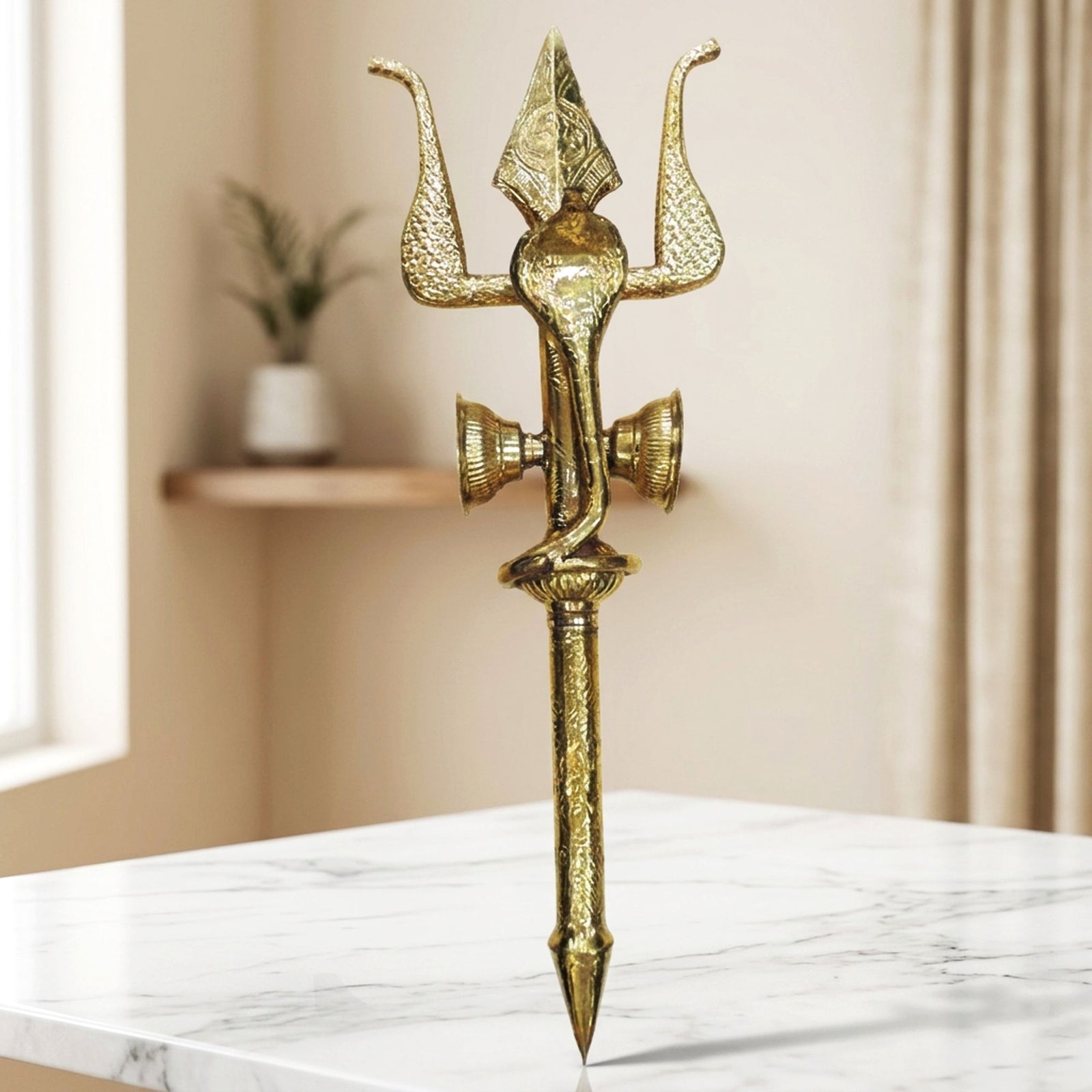 Brass Trishul — 32.5"