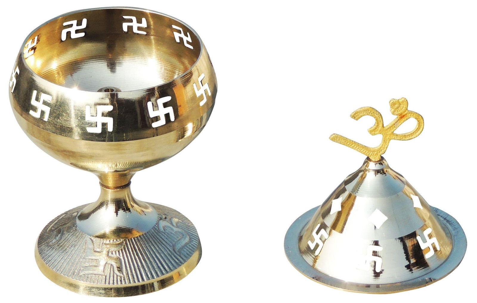 Brass Table Decor Oil Lamp Om Pakija Deepak — 6.4"
