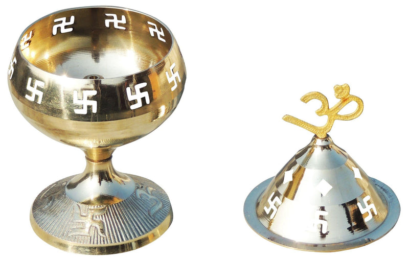 Brass Table Decor Oil Lamp Om Pakija Deepak — 6.4"