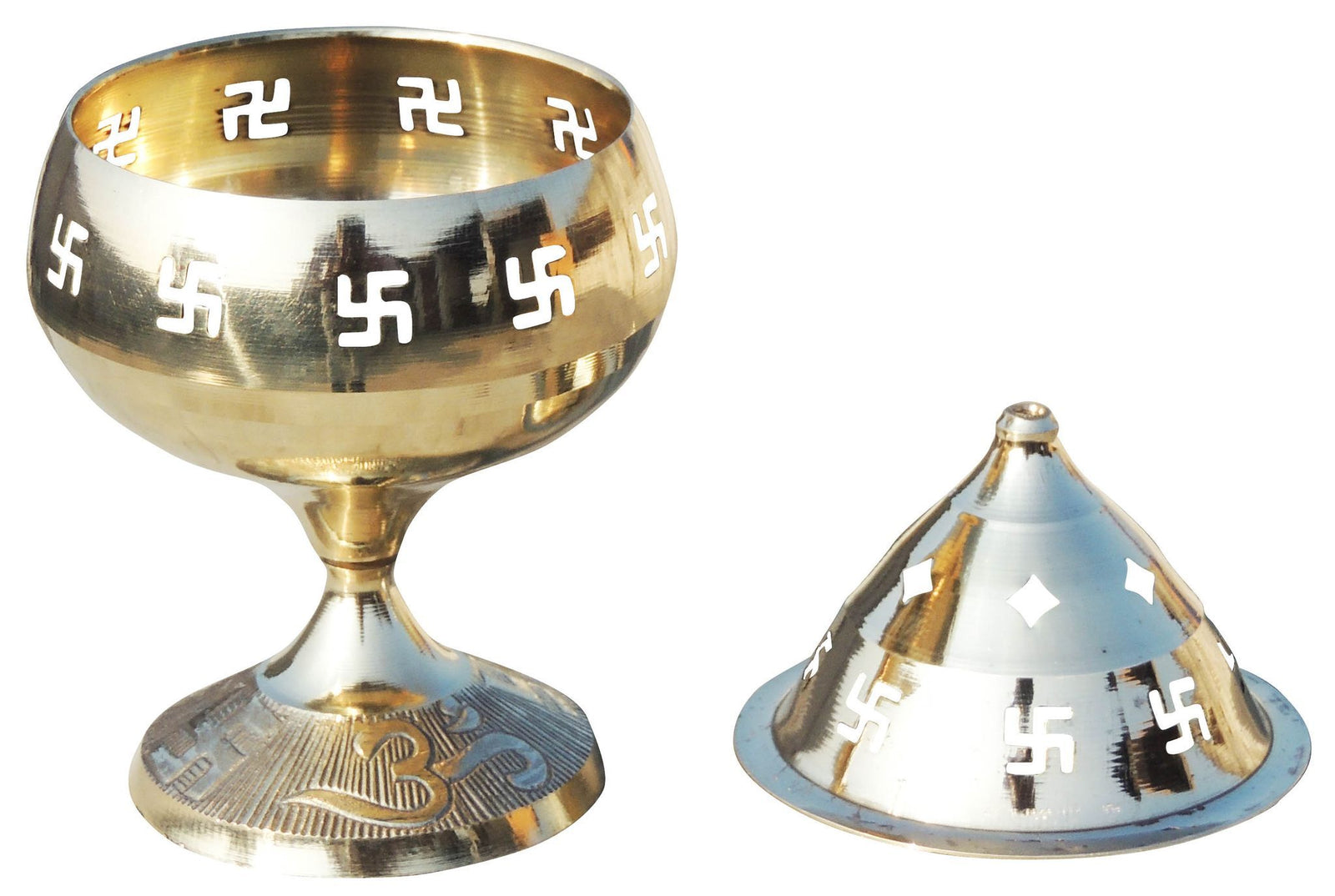 Brass Table Decor Oil Lamp Om Pakija Deepak — 7.5"