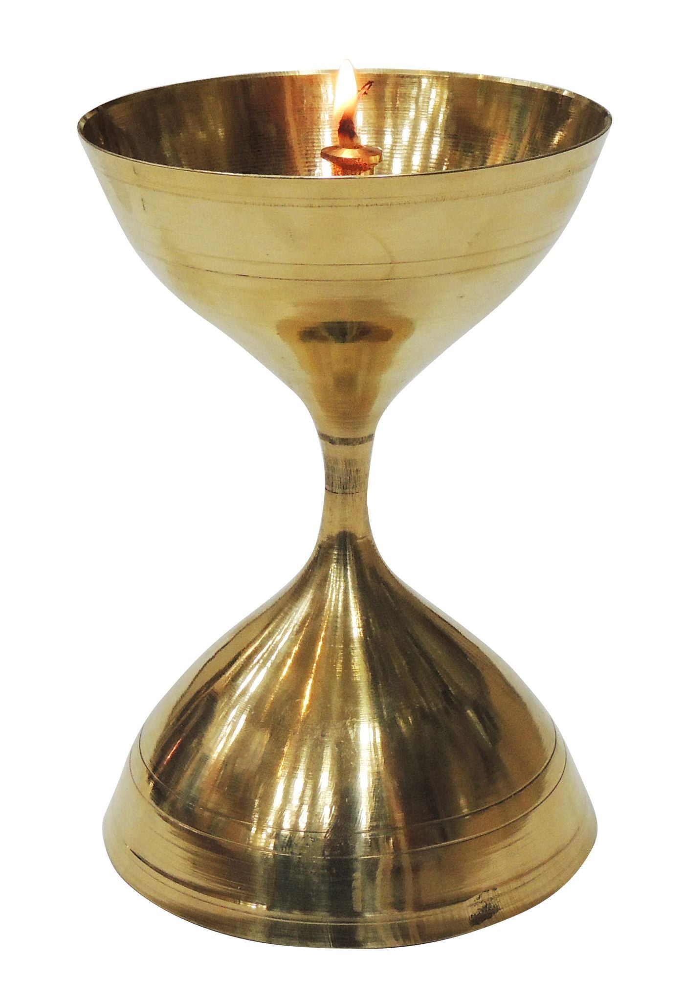 Brass Akhand Deepak No. 17 — 6"