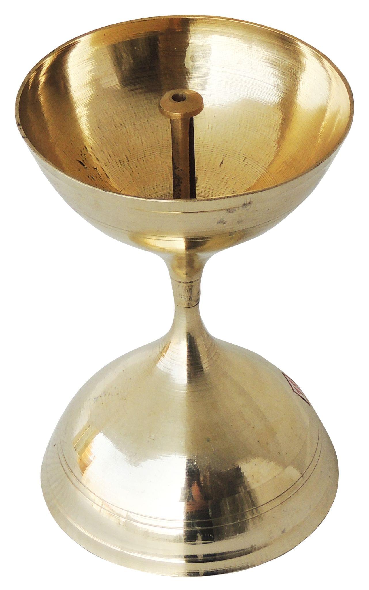 Brass Akhand Deepak No. 18 — 6.7"