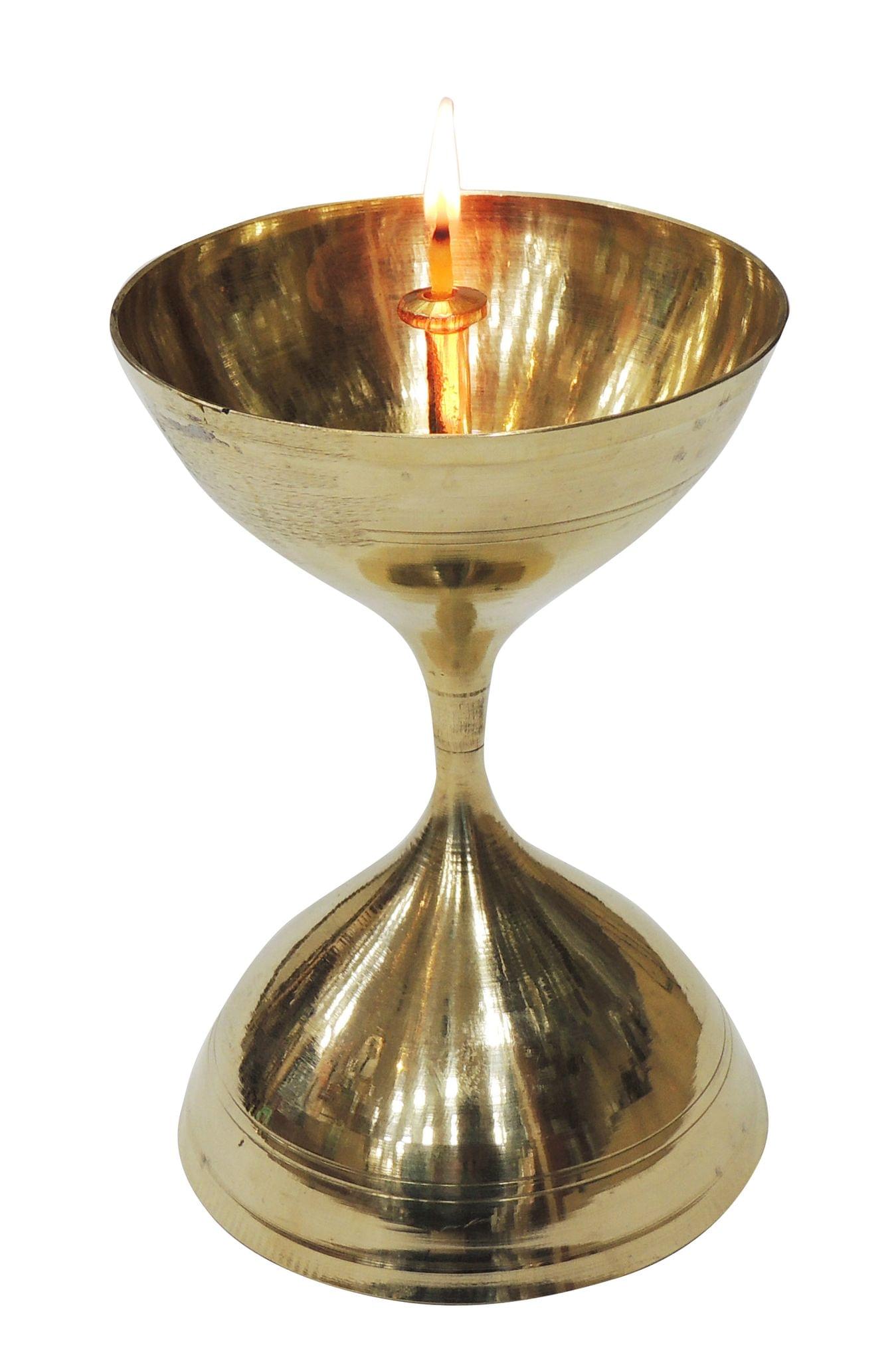Brass Akhand Deepak No. 18 — 6.7"