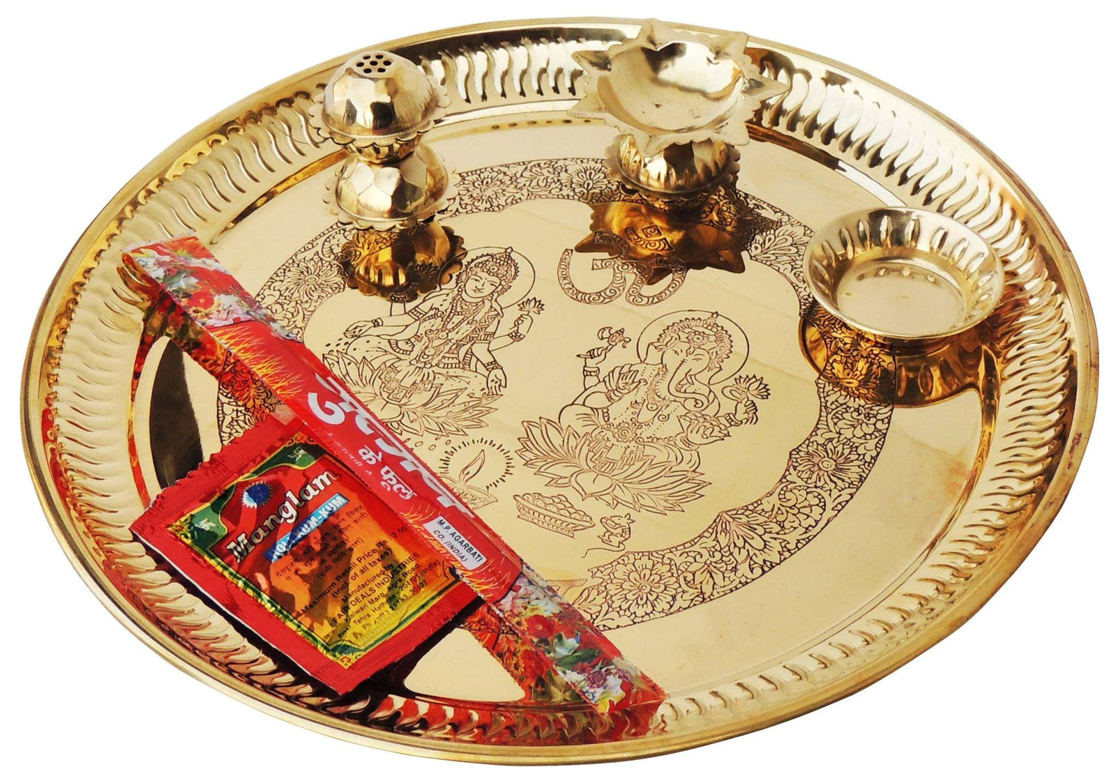 Brass Pooja Thali Set — 1.8"