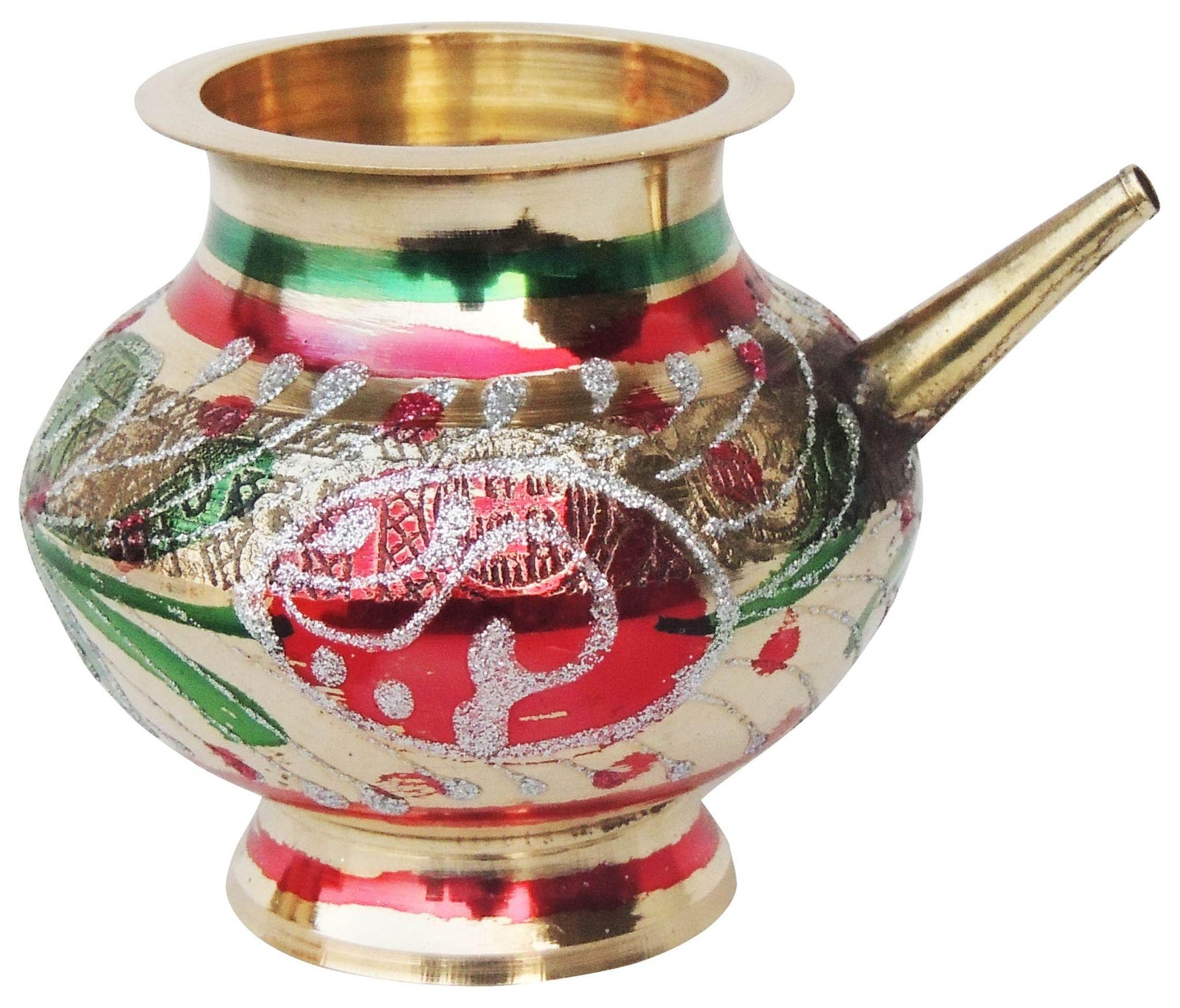 Brass Karwa Meena 10 , 340 ML — 3.7"