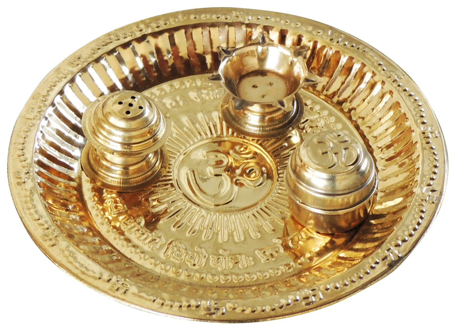 Brass Pooja Thali — 1"