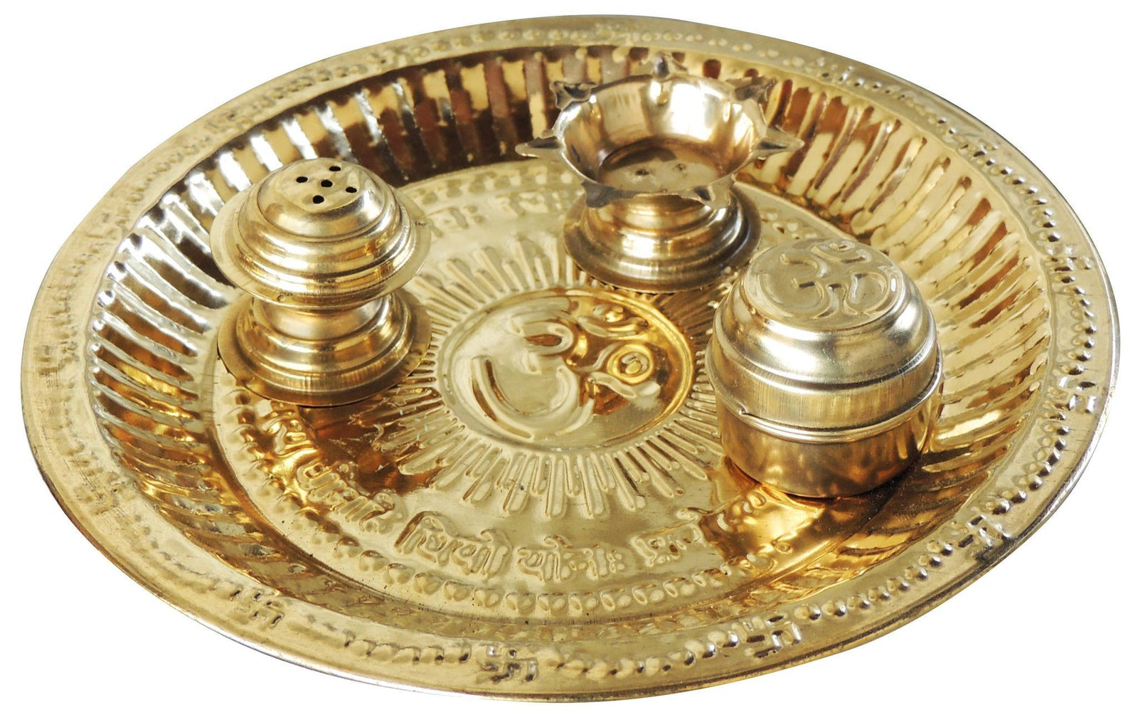 Brass Pooja Thali — 1"