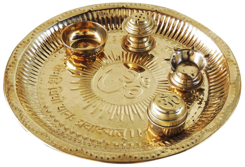 Brass Pooja Thali — 1"