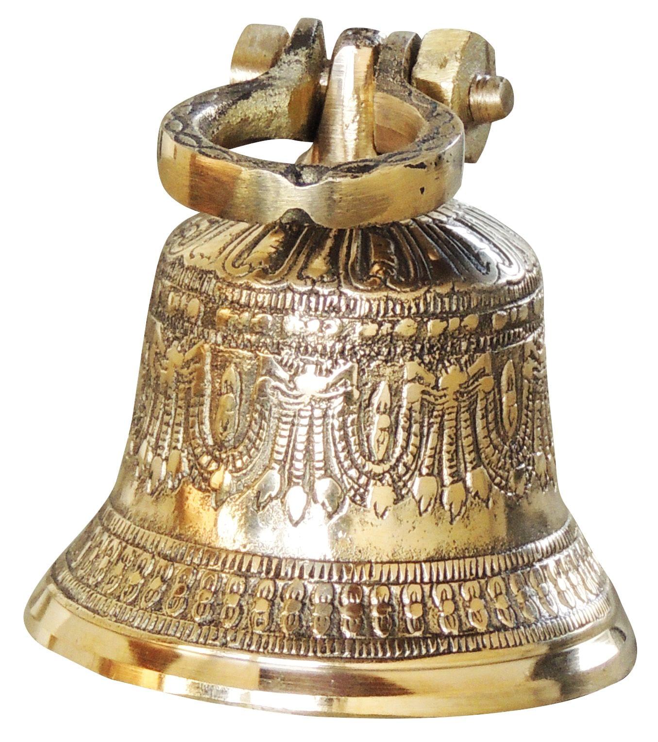 Brass Temple Pooja Bell, Ghanta Embose — 5.5"