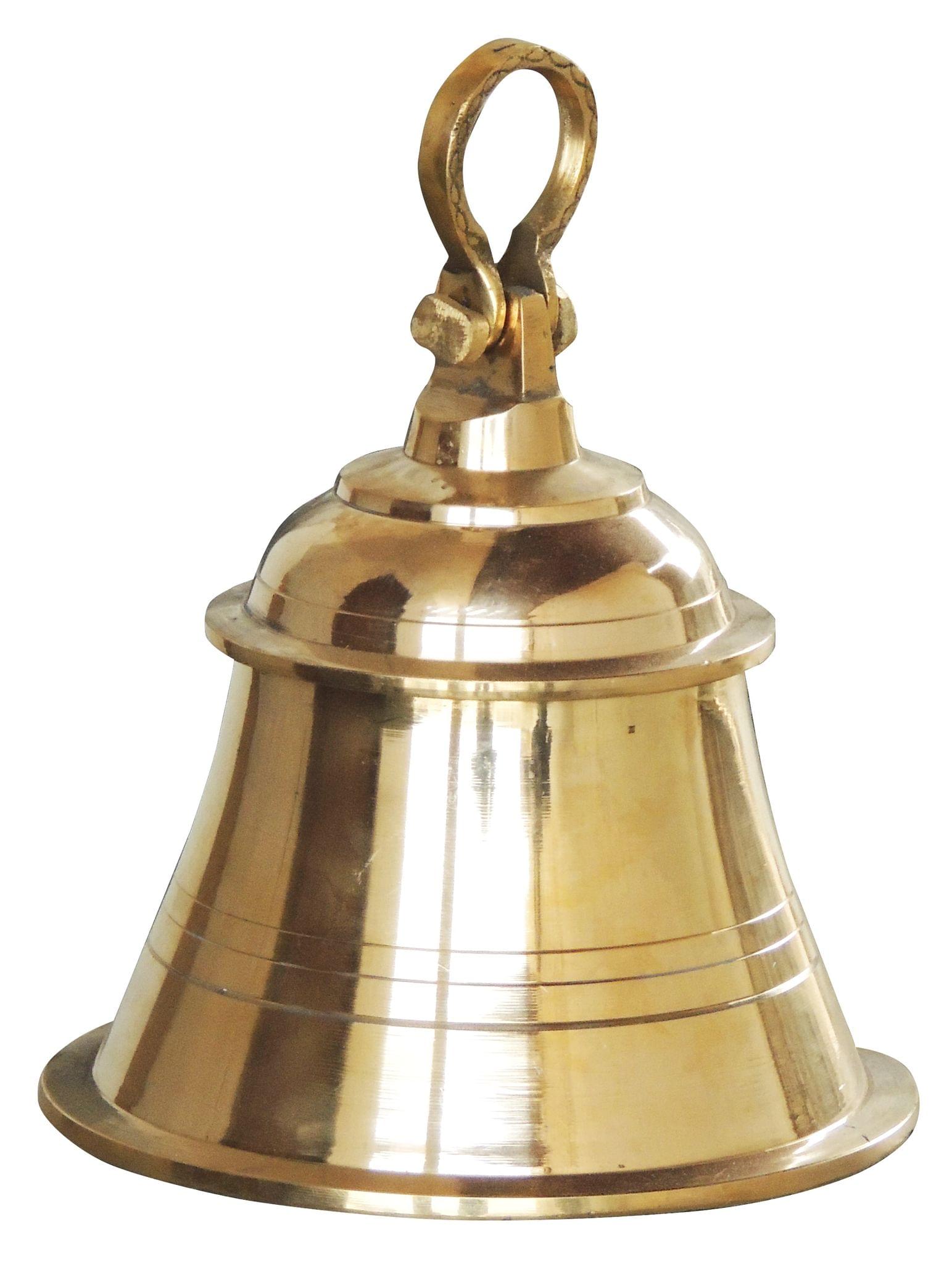 Brass Temple Pooja Bell, Ghanta Plain — 10.5"