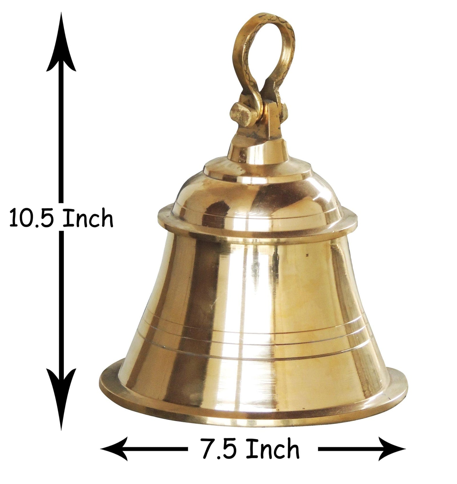 Brass Temple Pooja Bell, Ghanta Plain — 10.5"