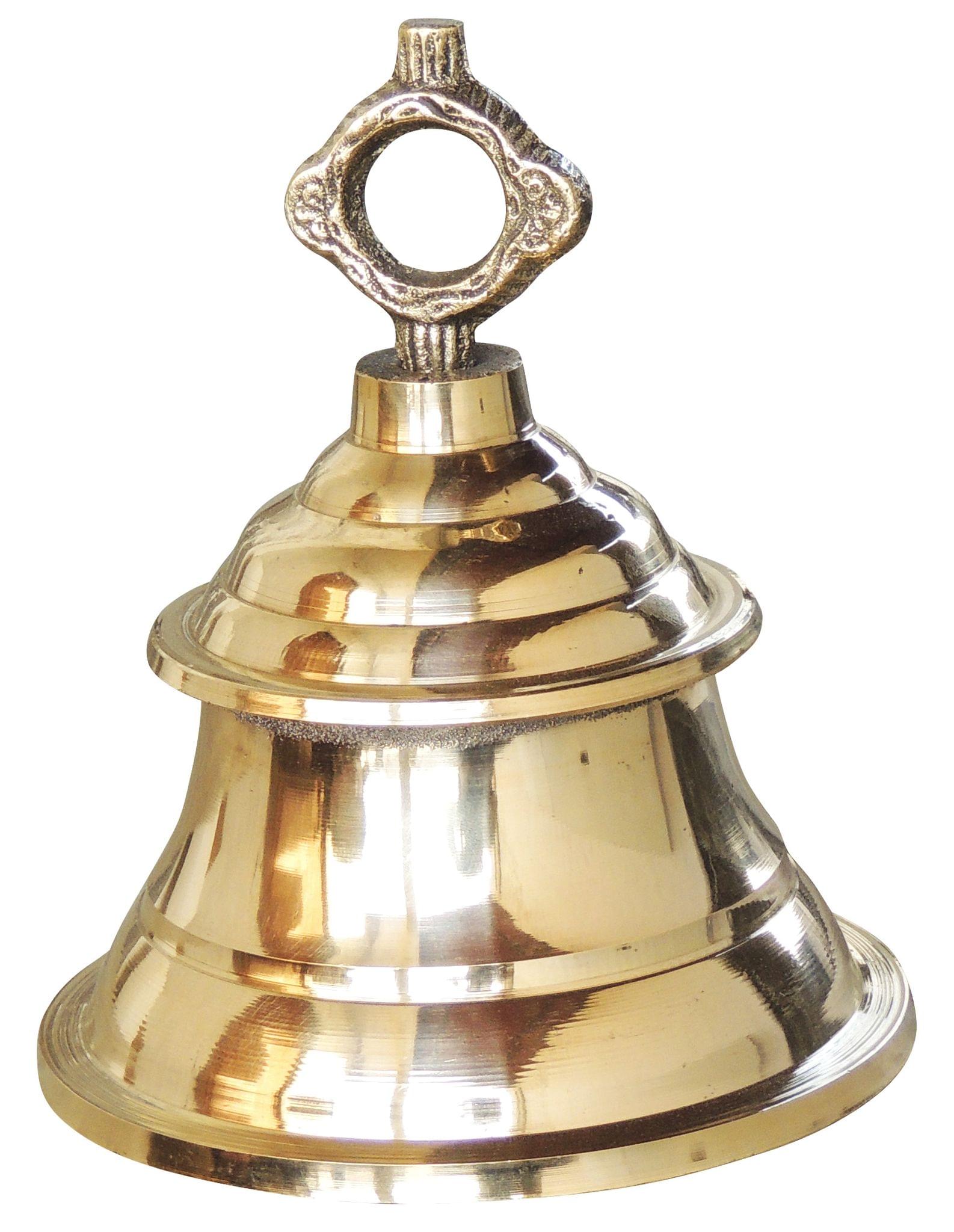 Brass Temple Pooja Bell, Ghanta 6*6*7.5 Inch — 7.5"