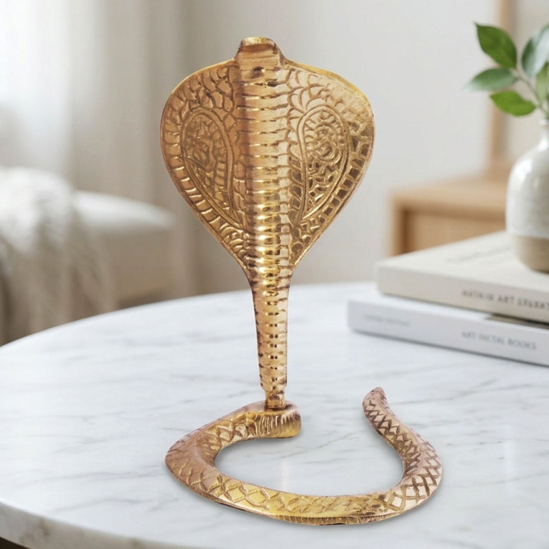 Brass Snake (For Shivling) — 6"