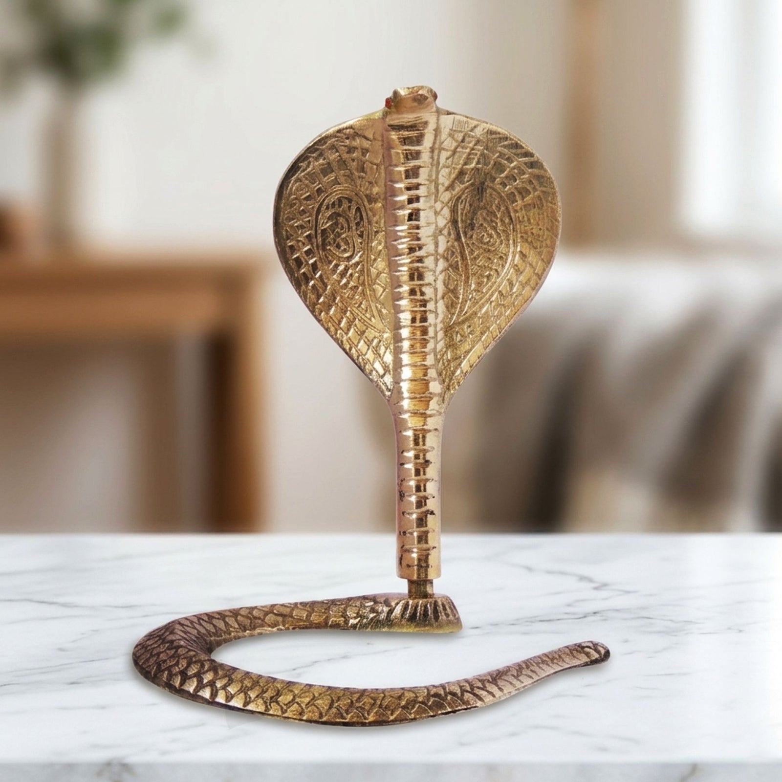 Brass Snake (For Shivling) — 6.5"