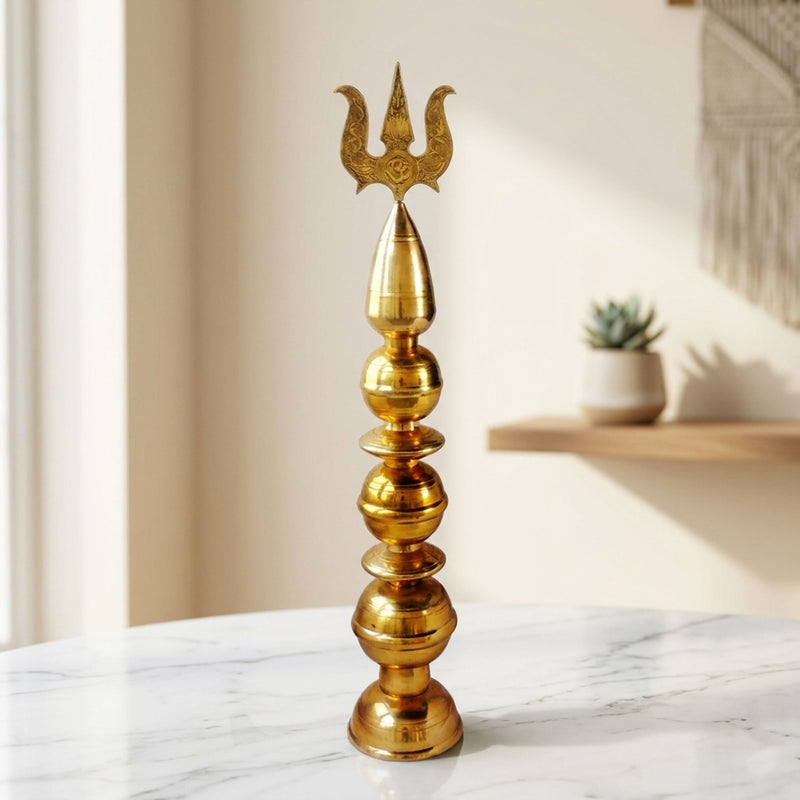 Brass Kalash Trishul — 41"