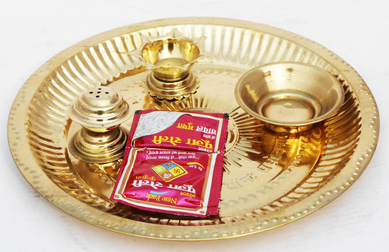 Brass Pooja Thali Om 9 inch — 2.1"