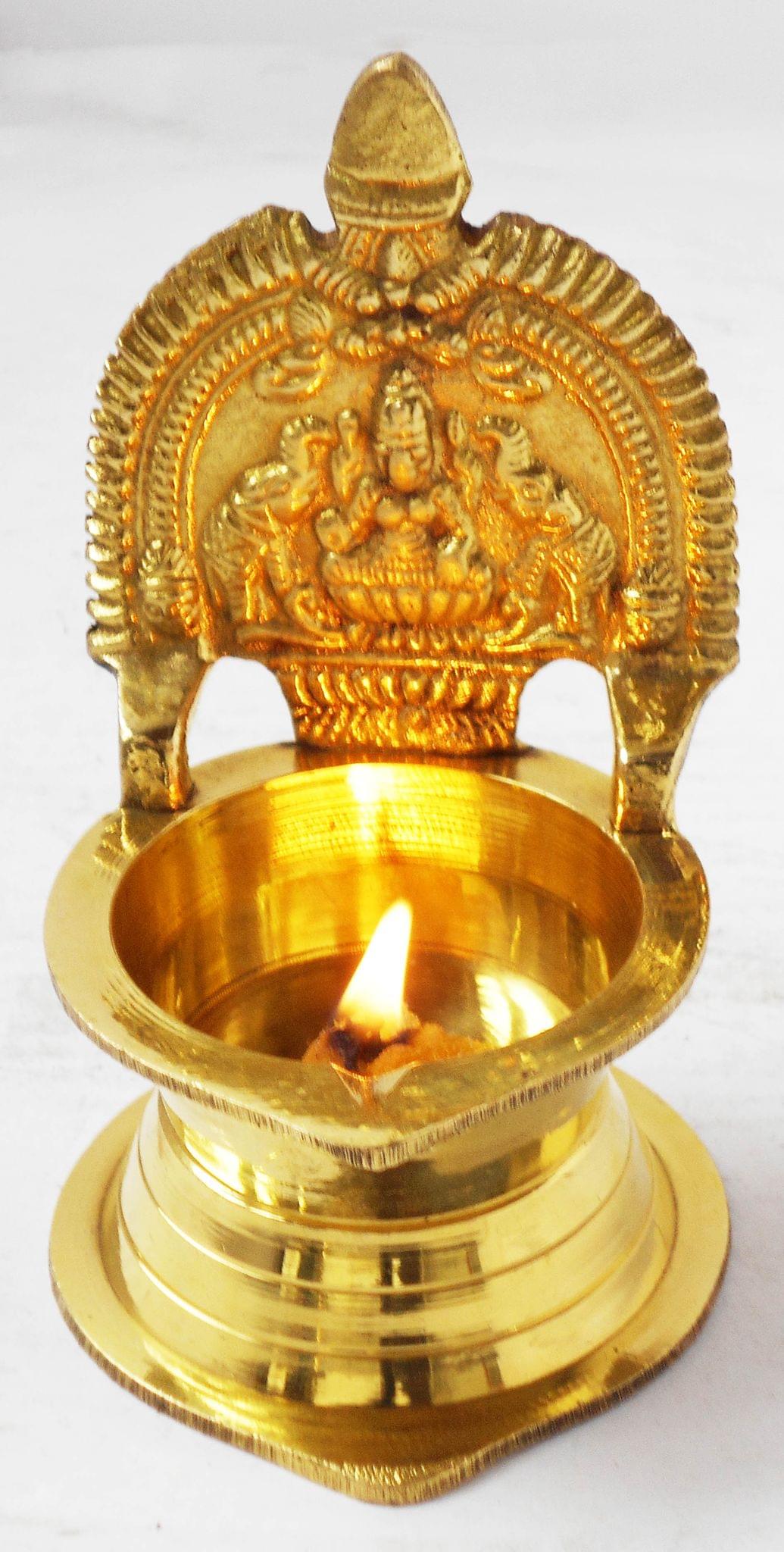 Brass Kamakshi Deepak No. 16 — 4.1"
