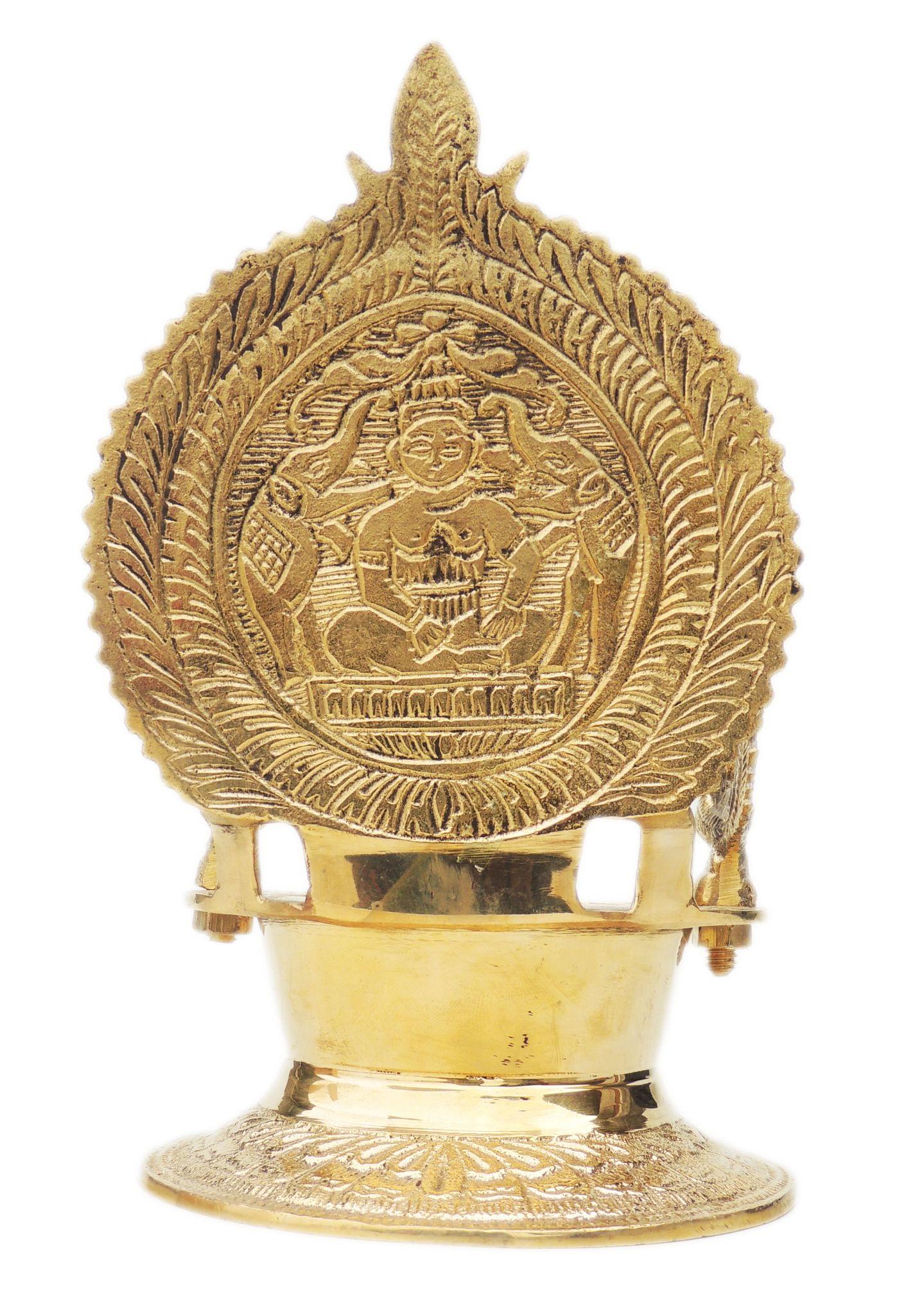 Brass Table Decor Oil Lamp Kamakshi Deepak — 7.1"